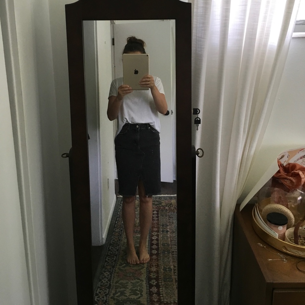 H&M denim black pencil skirt